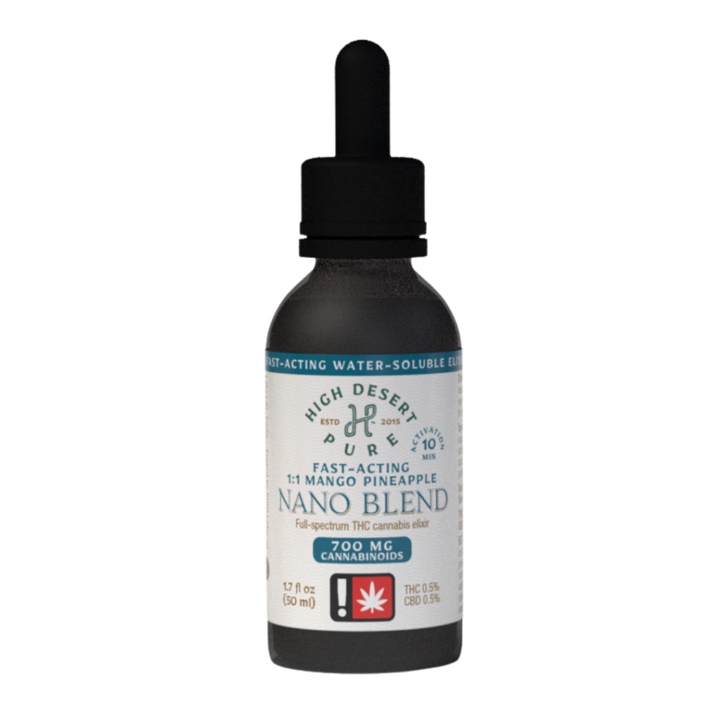HIGH DESERT PURE NANO 1:1 THC:CBD BOOST MANGO PINEAPPLE ELIXIR TINCTURE 1.7OZ - HYBRID